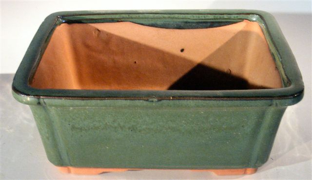 unknown Green Ceramic Bonsai Pot - Rectangle<br><i>8.5 x 6.5 x 3.5</i>