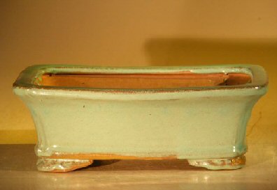 unknown Green Ceramic Bonsai Pot - Rectangle<br><i>7.0 x 5.5 x 2.4 </i>