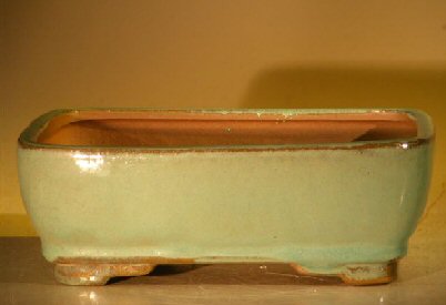 unknown Green Ceramic Bonsai Pot - Rectangle<br><i>7.0 x 5.5 x 2.4</i>