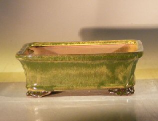 unknown Woodlawn Green Ceramic Bonsai Pot - Rectangle<br><i>8 x 6 x 2.5</i>