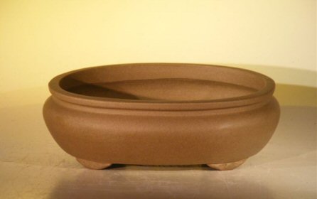 unknown Tan Unglazed Ceramic Bonsai Pot - Oval<br><i>6.5 x 4.5 x 2.125</i>