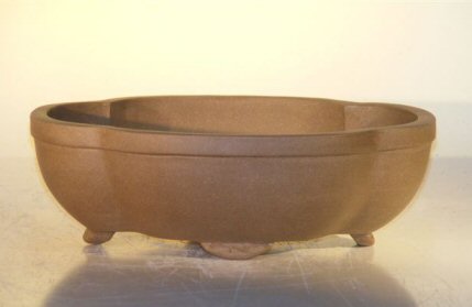 unknown Tan Unglazed Ceramic Bonsai Pot - Oval<br><i>8 x 6.125 x 2.5</i>
