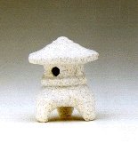 unknown Japanese Yukimi Ceramic Pagoda Lantern<br><i></i> 3 x 3 x  2.75 tall