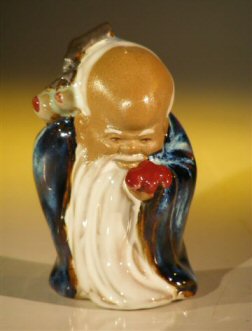unknown Ceramic Glazed Buddha Figurine <br>God of Longevity