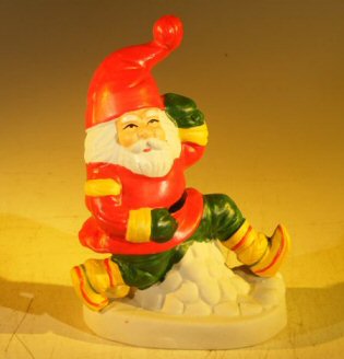 unknown Ceramic Santa Claus Figurine<br>4.5 x 2.75 x 6.25