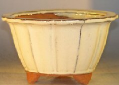unknown Ceramic Bonsai Pot Round Fluted Shape - 6.0 x 3.5