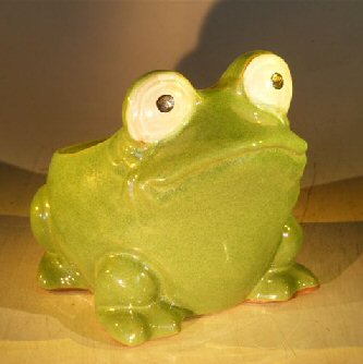unknown Green Frog Planter<br><i>7.0 x 9.0 x 7.5</i>