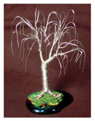 unknown Wire Bonsai Mini Tree Sculpture<br>4x4x4